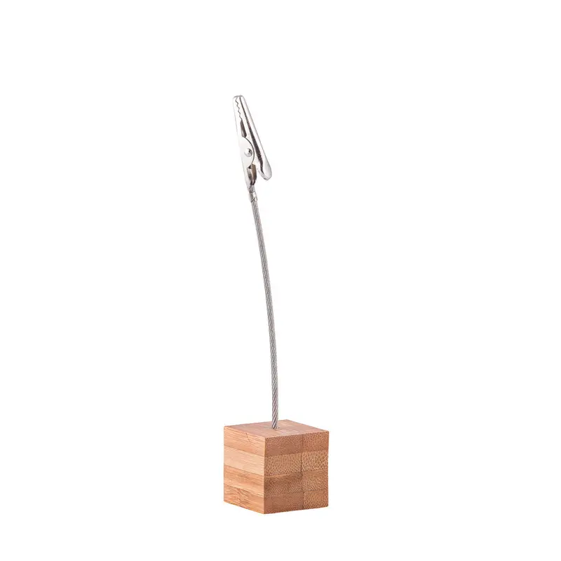 Tablecraft Bamboo-Base Card And Number Holder Clip (5" H × 1" Sq) – Final Sale 1