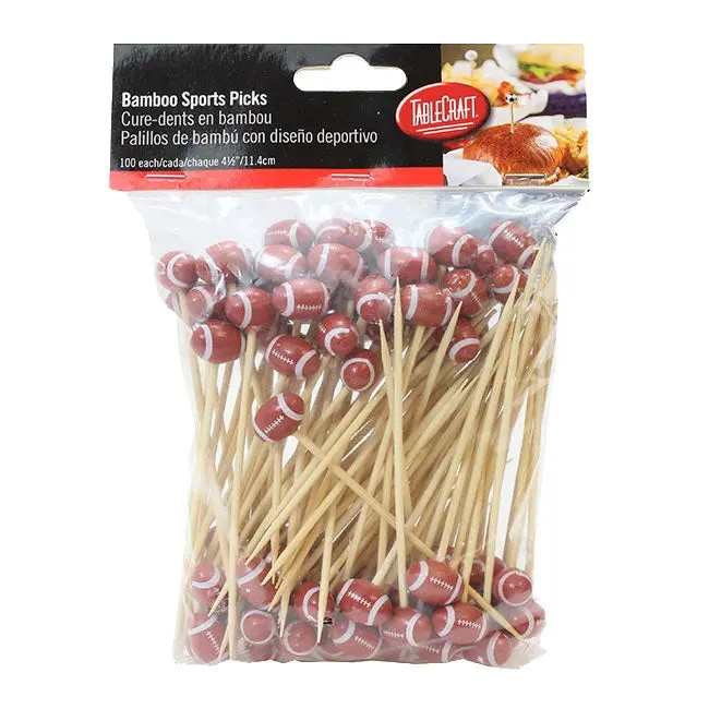 Tablecraft Bamboo Football-Shaped Appetizer Picks – Pack Of 100 (Bamsp645) 1