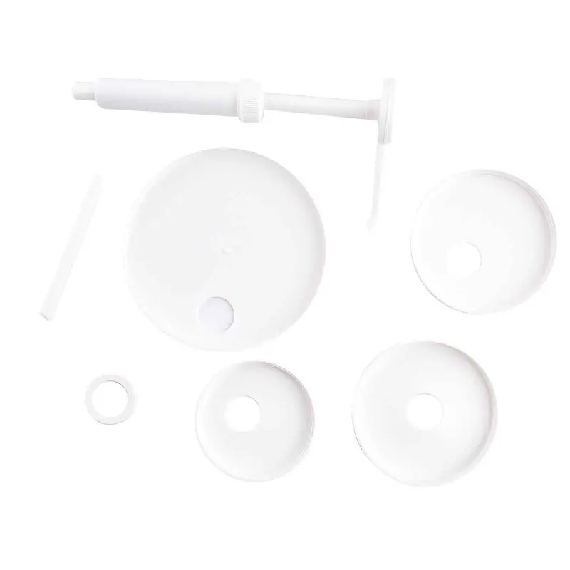 Tablecraft Economy 1-Oz Pump Dispenser Kit With Adapter Caps – White 1