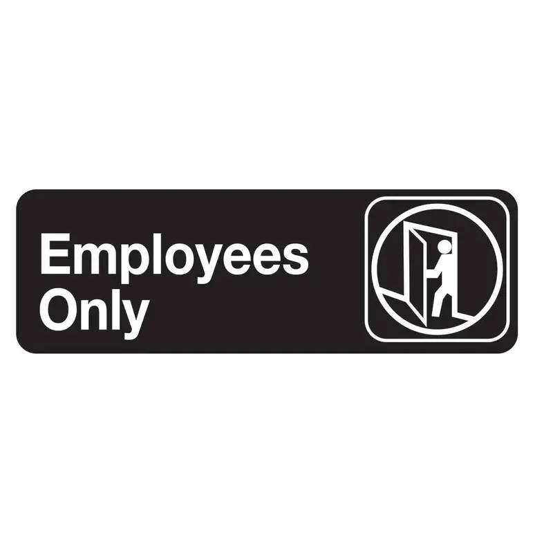 Tablecraft 'Employees Only' Access Control Sign – 9 X 3 Inches, Black 1