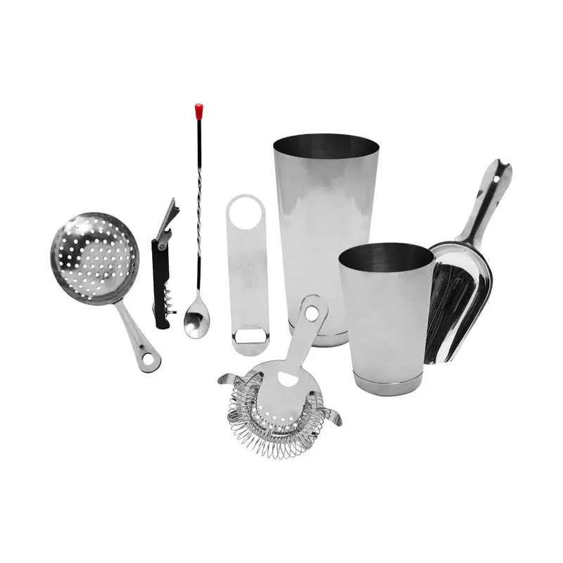 Tablecraft Essential Cocktail Kit – 8-Piece Stainless Steel Bar Set 1