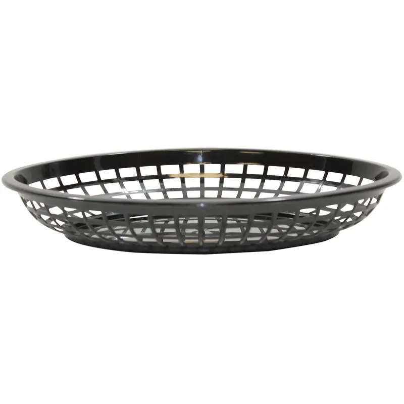 Tablecraft Large Oval Black Plastic Serving Basket (11.75" X 9" X 1.75") 1