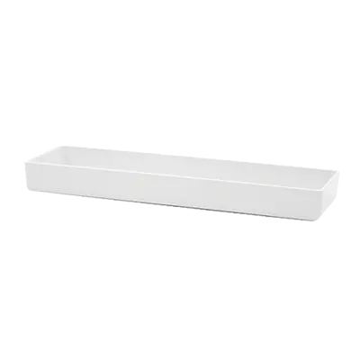 Tablecraft Rectangular Melamine Bowl – Straight-Sided, Bright White Serving Dish 1