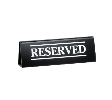 Tablecraft Reserve Sign Table Tent – Compact 2" X 6" Black Standing Menu Holder 1