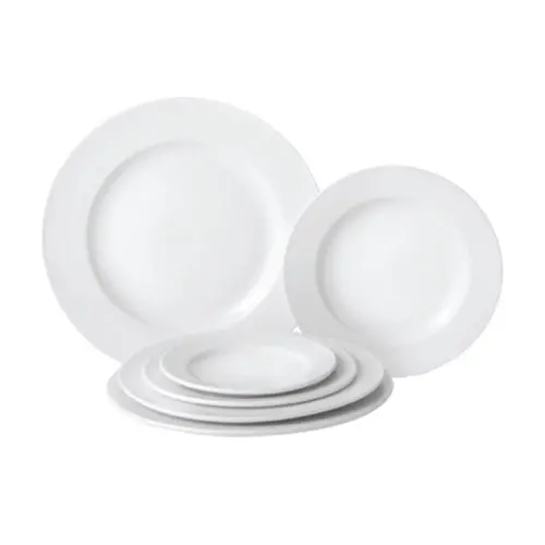 Tableware Solutions Pure White Wide-Rim Plate – 8-Inch Diameter (Set Of 6) 1