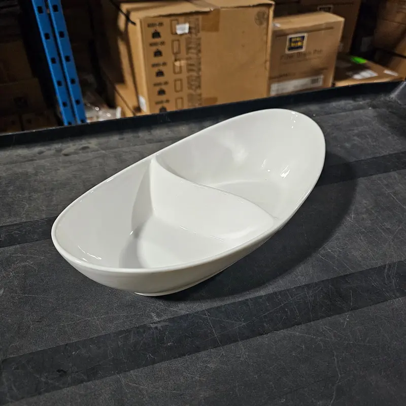 Tap Phong Royal Classic Two-Compartment White Ceramic Bowl – Final Sale 1
