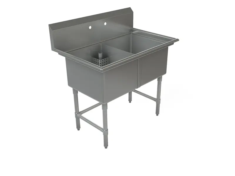 Tarrison Dual-Basin Corner Drain Sink – 21" X 18" X 13" Stainless Steel Kit 1