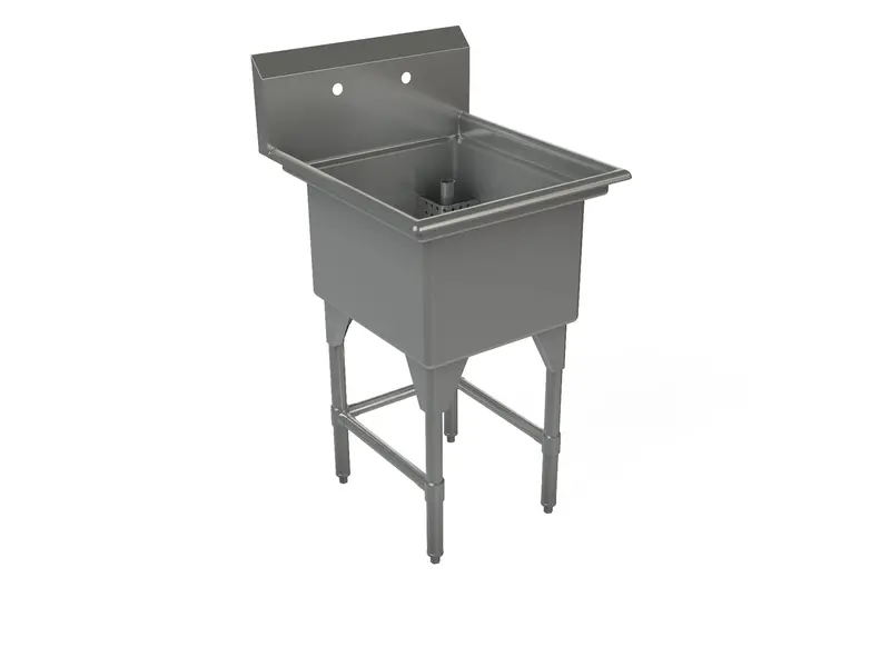 Tarrison Single-Basin Corner Drain Sink – 21" X 18" X 13" Stainless Steel Kit 1
