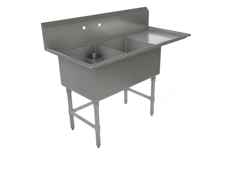 Tarrison Ta-Cds218R-Kit Double-Compartment Corner Sink Featuring Right-Side Drain Board 1