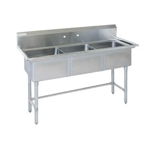 Tarrison Ta-Cds318-Kit Stainless Steel Triple-Compartment Corner Drain Sink (21" X 18" X 13") 1