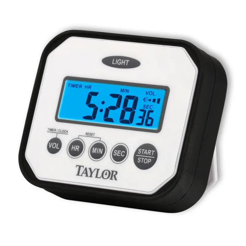 Taylor Splash & Drop Rugged Kitchen Timer – White Impact-Resistant Design, 3 X 1 X 3.5 Inches 1