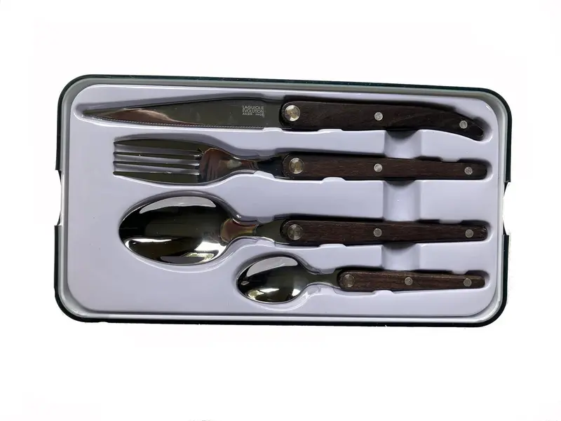 Tb Laguiole Sens 16-Piece Flatware Set – Dark Wood Handles, Handcrafted Design 1