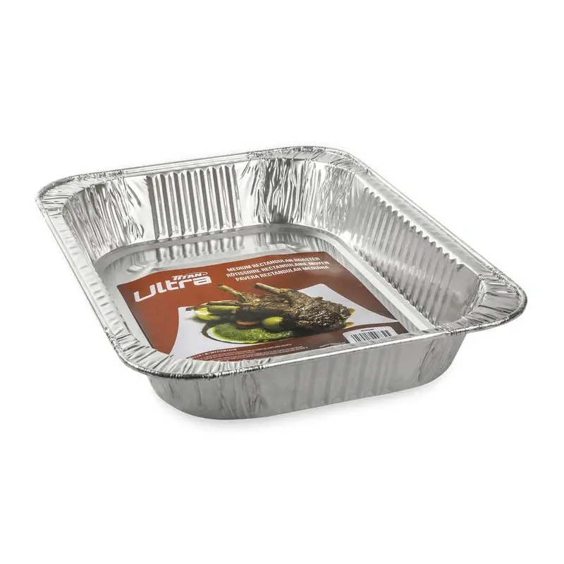Titan Ultra-Medium Aluminum Roasting Trays – 24-Count 1