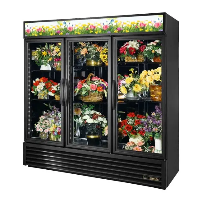 True Black Three-Section Floral Display Case With Enhanced Lighting (Gdm-72Fc-Hc~Tsl01) 1