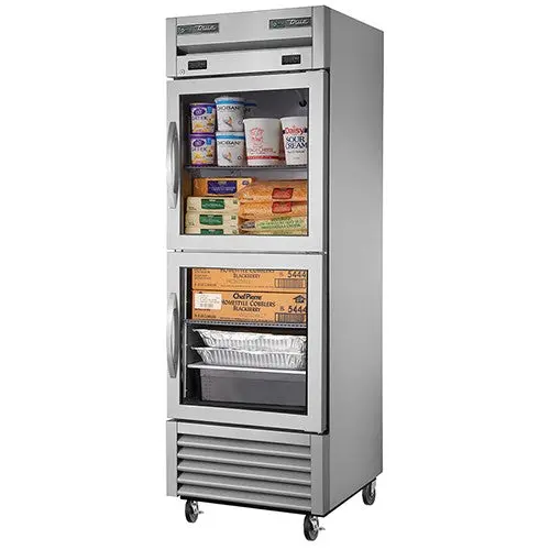 True T-23Dt-G Half-Size Dual-Temp Reach-In Refrigerator & Freezer – 27" Wide, Glass Doors 1