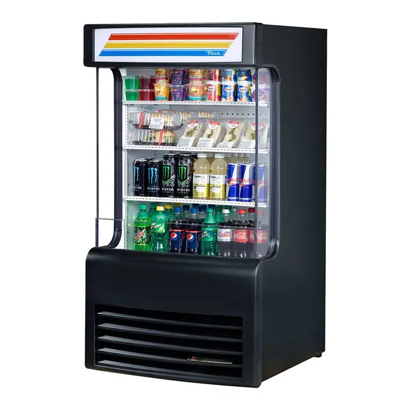 True Tac-14Gs-Ld Black Vertical Air Curtain Refrigerated Display Unit 1
