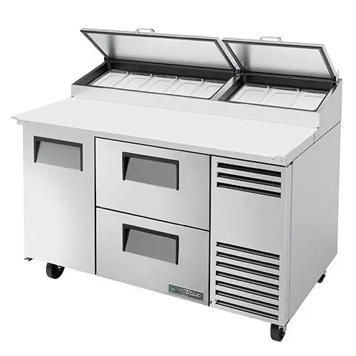 True Tpp-At-60D-2-Hc Angled Pizza Prep Table – 1 Door, 2 Drawers, 60.25" Width 1
