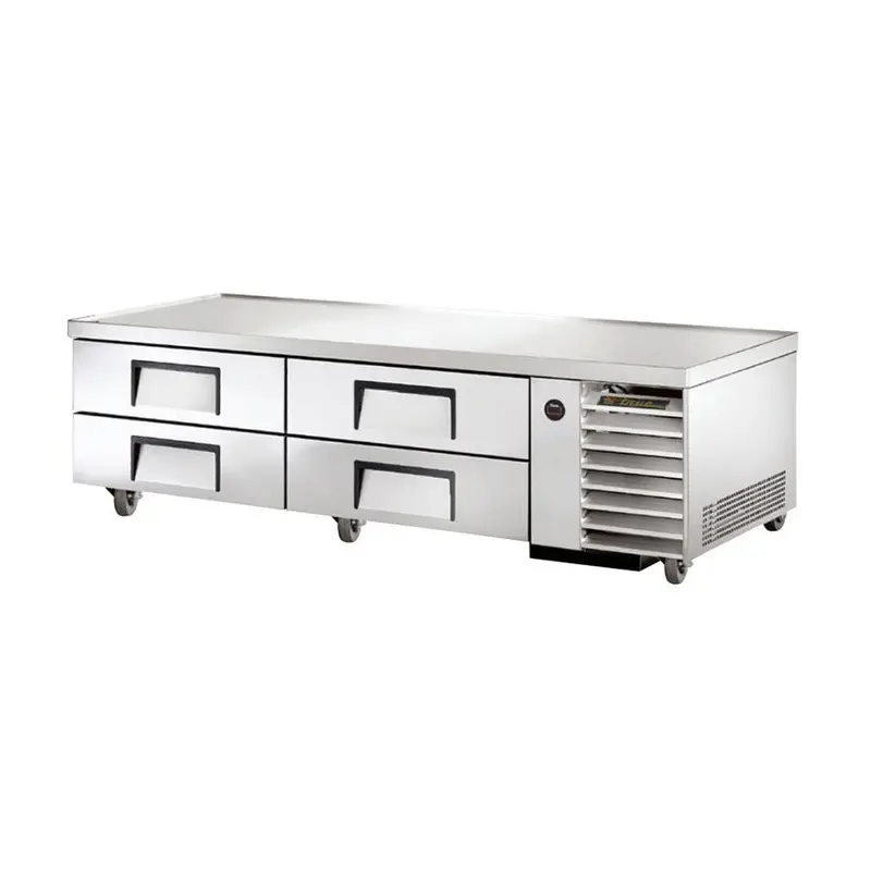 True Trcb-79 79-Inch Four-Drawer V-Edge Refrigerated Chef Base 1