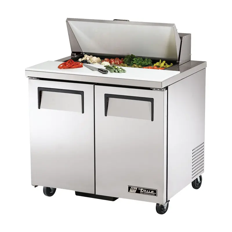 True Tssu-36-12M-B 36-Inch Dual-Door Mega-Top Refrigerated Prep Table For Deli & Salad Stations 1