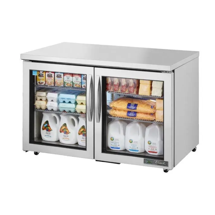 True Tuc-48G-Hcfgd01 Undercounter Refrigerator – Dual Glass Doors, 48.375" S/S 1