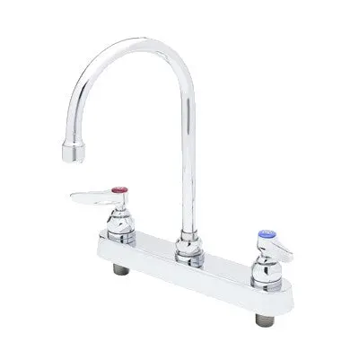 T&S 8" Deck-Mount Workboard Faucet With 5.75" Gooseneck Nozzle 1