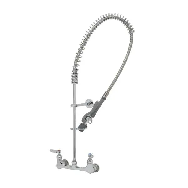 T&S B-0133-Bc Easyinstall Wall-Mount Pre-Rinse Faucet – Low-Flow, 44" Hose, Lever Handles 1