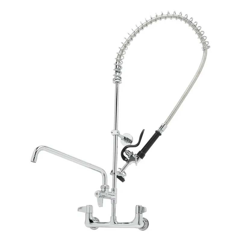 T&S Brass 5Pr-8W12 Wall-Mount Pre-Rinse Unit With 44" Hose And 12" Add-On Faucet 1