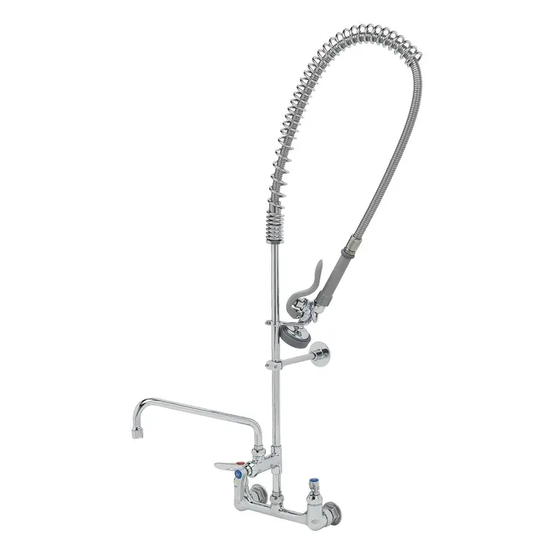 T&S Brass Easyinstall Wall-Mount Pre-Rinse Faucet With 10-Inch Add-On Spout (B-0133-Adf10-B) 1