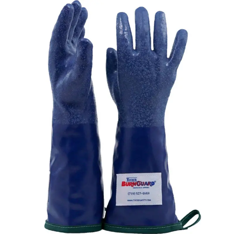 Tucker Safety Steamglove Utility Glove – 14-Inch Nitrile-Coated, Heat-Resistant, Blue Pair 1