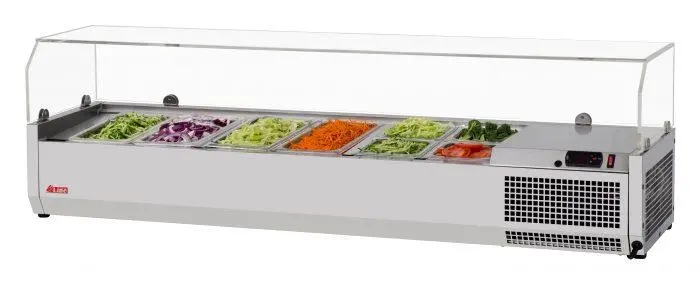 Turbo Air Ctst-1500G-13-N Countertop Salad Table — E-Line Series, Clear Hood, 59" Length 1