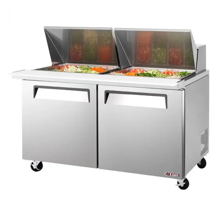 Turbo Air Est-60-24-N-V Dual-Door Mega Top Refrigerated Unit 1