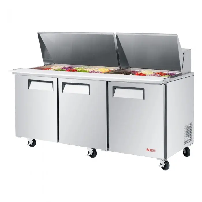 Turbo Air Est-72-30-N-V Triple-Door Mega Top Refrigerated Workstation 1