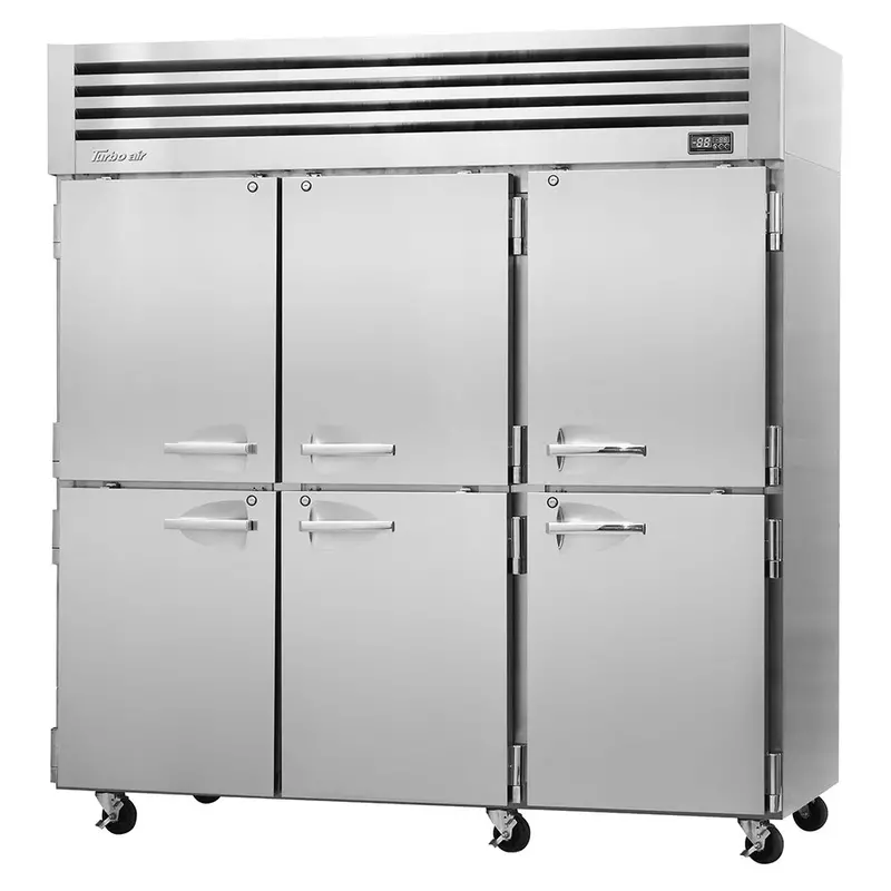Turbo Air Pro-77-6F-N 78-Inch Triple-Section Reach-In Freezer – Six Solid Doors, 115V 1