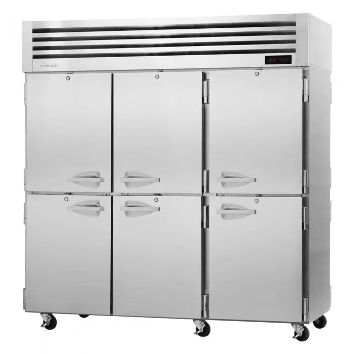 Turbo Air Pro-77-6H-Pt Commercial Three-Section Pass-Through Heated Cabinet – Pro Series, High-Capacity 78.1 Cu. Ft. 1