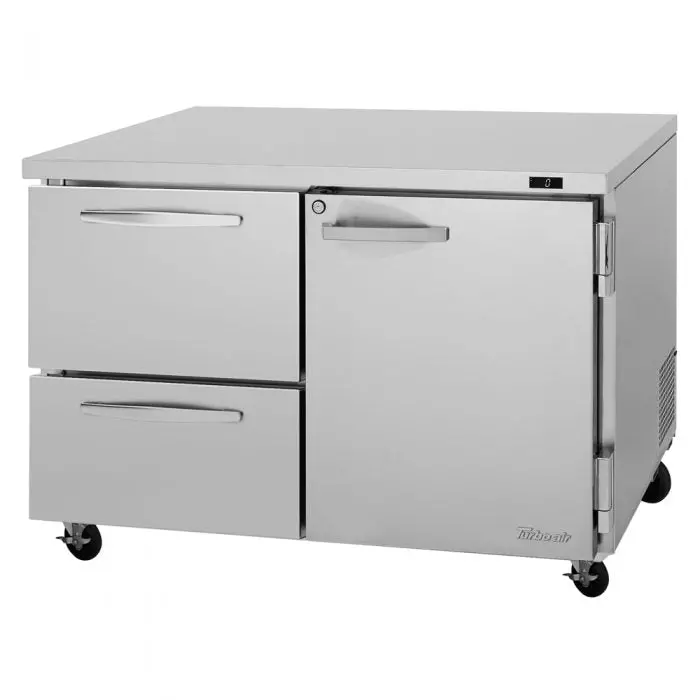 Turbo Air Puf-48-D2R(L)-N Modular Undercounter Freezer: 2 Drawers + 1 Hinged Door (Left Or Right) 1