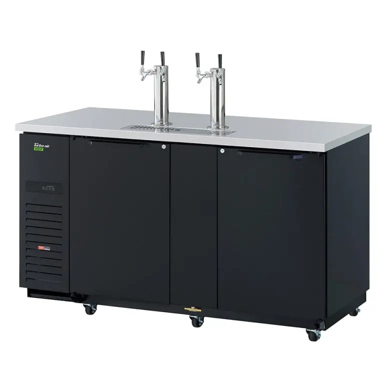 Turbo Air Tbd-3Sbd-N Black 69" Triple-Half-Barrel Kegerator – Dual-Tap Beer Dispenser, 115V 1
