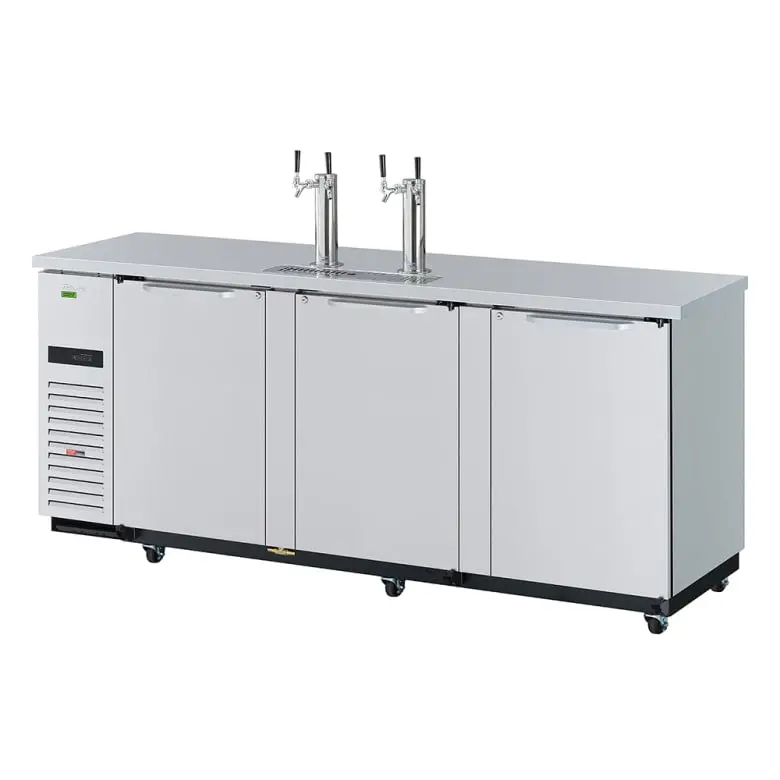 Turbo Air Tbd-4Sdd-N Stainless Steel 90.4" Quad-Half-Barrel Kegerator – Dual-Tap System, 115V 1