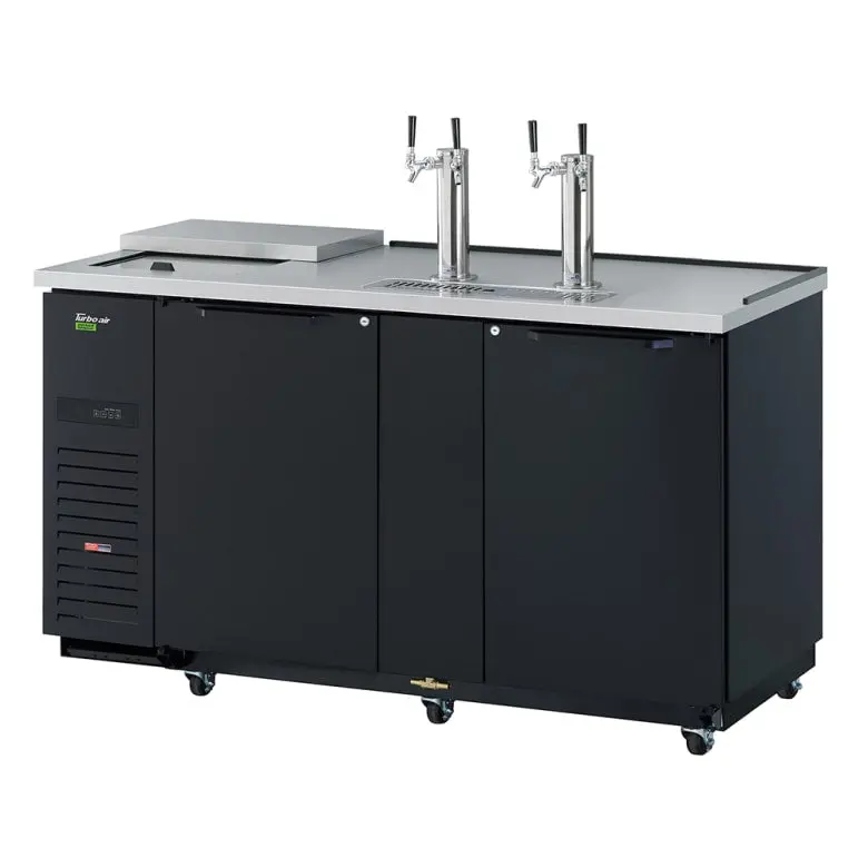 Turbo Air Tcb-3Sbd-N6 Black 69.1" Triple-Half-Barrel Kegerator – Dual-Tap Dispenser, 115V 1