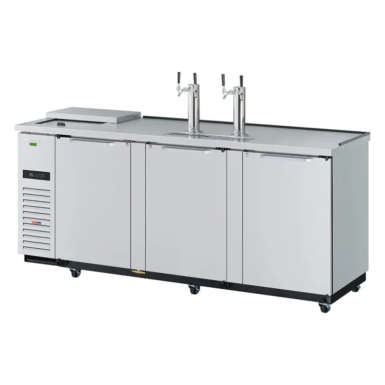 Turbo Air Tcb-4Sdd-N Stainless Steel 90.4" Quad-Half-Barrel Kegerator – Dual-Tap Configuration, 115V 1