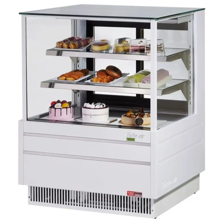 Turbo Air Tcgb-36Uf-W-N Full-Service Deli Display Case – 36.5", White Cabinet, Straight-Glass, Triple-Tier, 115V 1