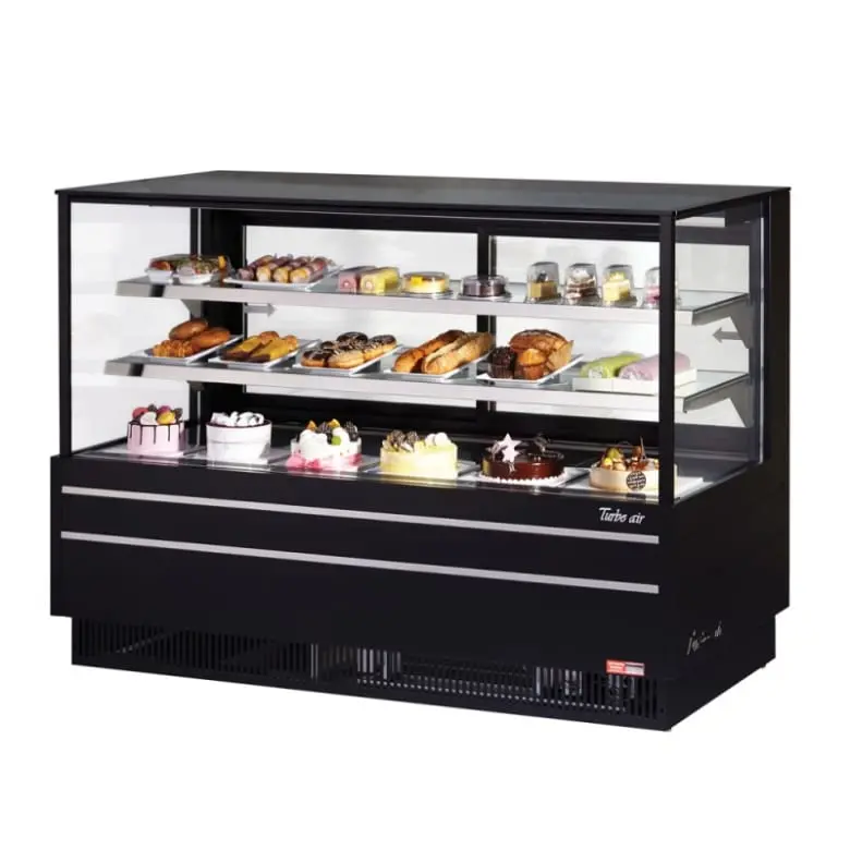 Turbo Air Tcgb-72Uf-W(B)-N Full-Service Deli Showcase – 72.5", Black Trim, Straight-Glass, Triple-Level, 115V 1