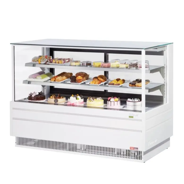 Turbo Air Tcgb-72Uf-W(B)-N Full-Service Deli Showcase – 72.5", White Cabinet, Straight-Glass, Triple-Level, 115V 1