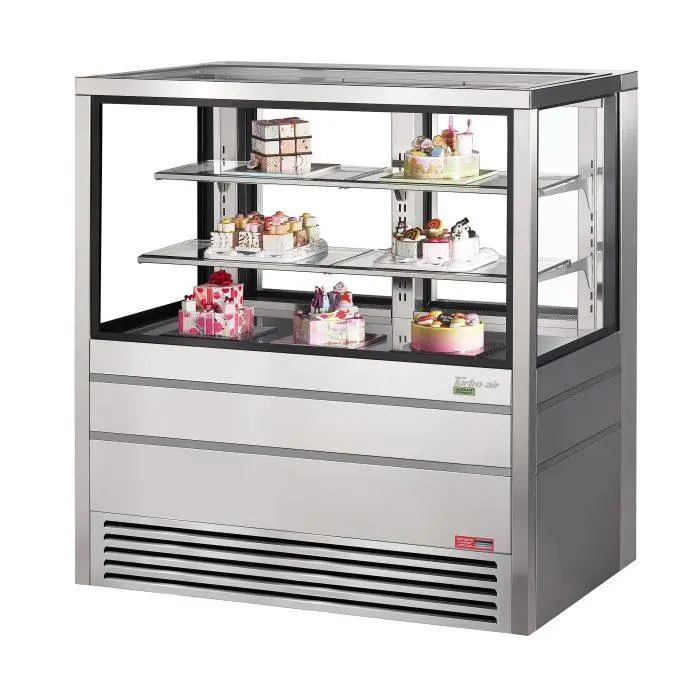 Turbo Air Tcgbf-50S-N 50-Inch European-Style Freezer Bakery Case With Straight Front Glass & Stainless Steel Construction 1