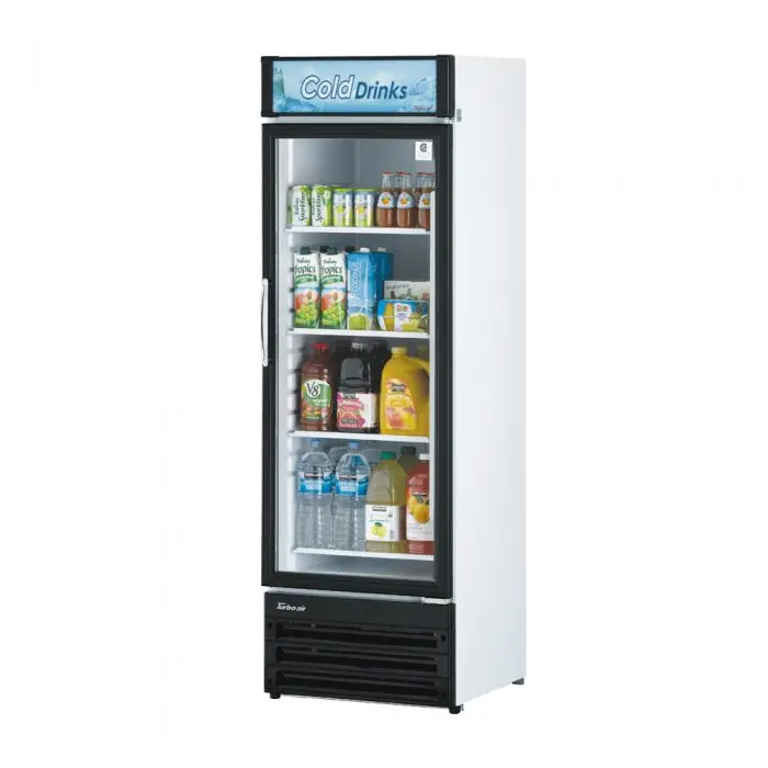 Turbo Air Tgm-14Rv-N6 Single-Door Swing-Glass Merchandiser — White Cabinet With Black-Framed Front 1