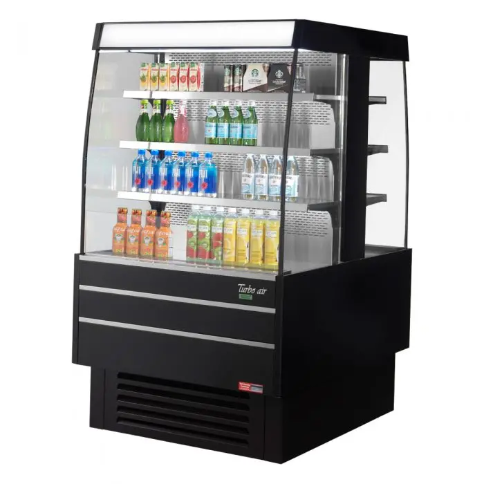 Turbo Air Tiom-36Sb-N Compact Square Double Unit With Glass Side Panels – 39-3/8" Length, Matte Black 1