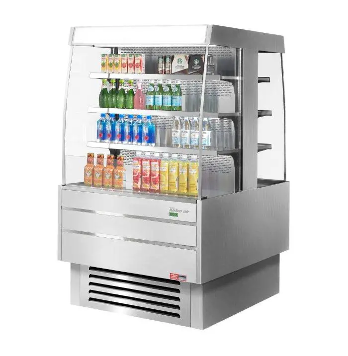 Turbo Air Tiom-36Ss-N Compact Square Double Unit With Glass Side Panels – 39-3/8" Length, Stainless Steel 1