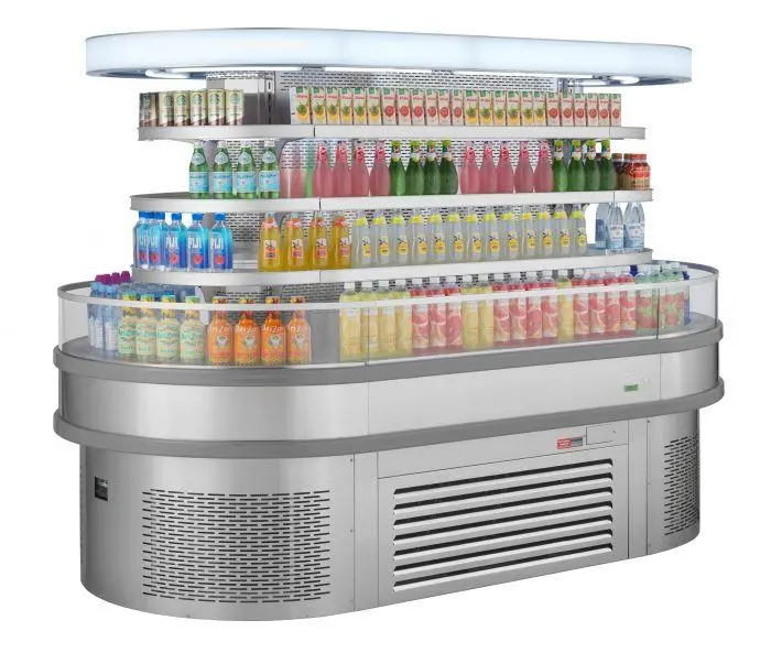 Turbo Air Tiom-48Rsrs-N 96"L Oval-Type Combined Unit: Two 48" Half-Round + One 48" Square Sections (Stainless Steel) 1
