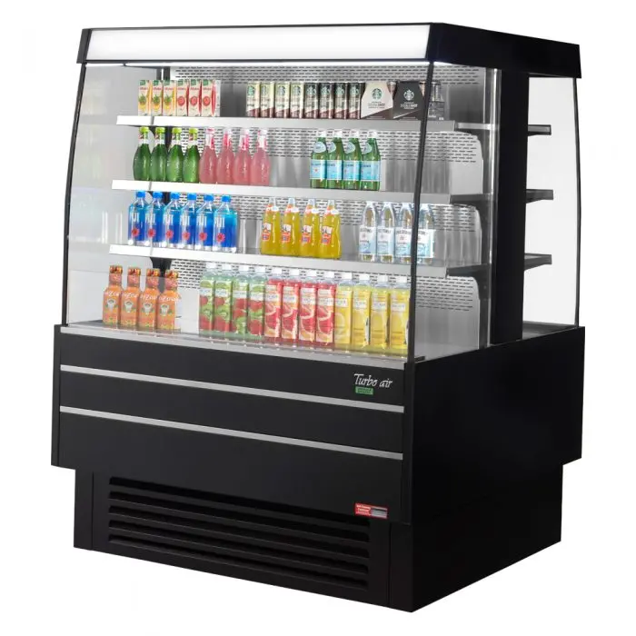 Turbo Air Tiom-48Sb-N Square Double Unit With Glass Side Panels – 51-1/8" Length, Matte Black 1
