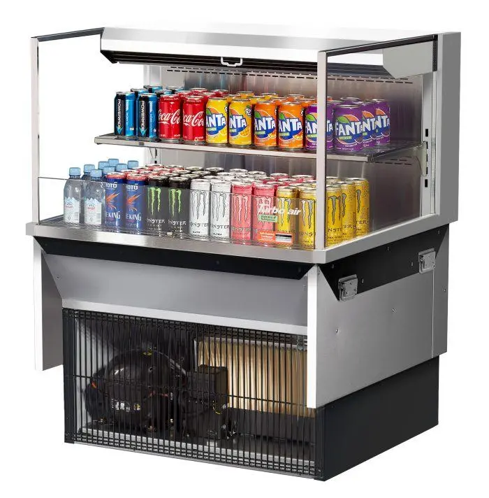 Turbo Air Tom-36L-Uf-S-2Si-N 34.75" Stainless Steel Glass-Sided Refrigerator With Single Shelf – European Straight Front 1