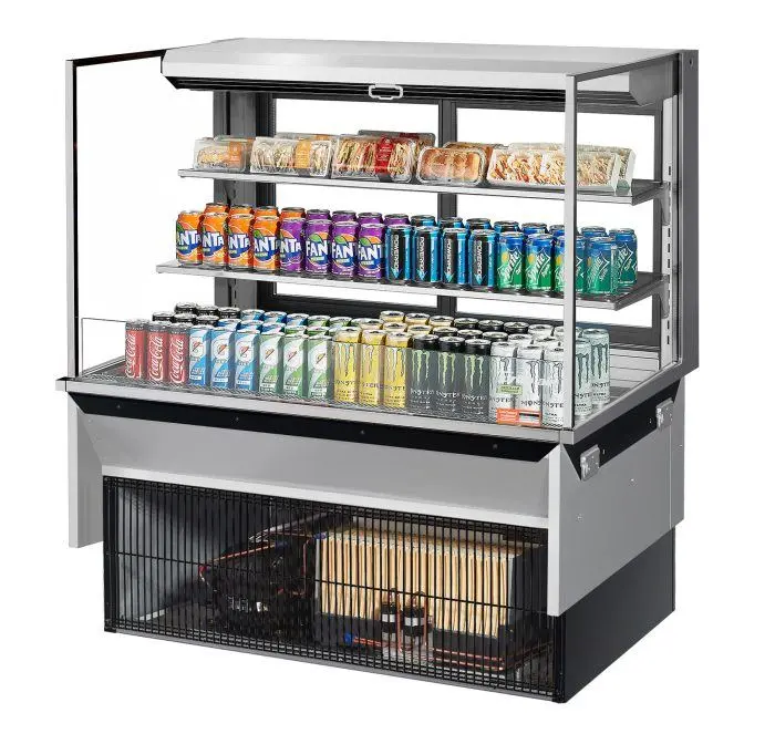 Turbo Air Tom-48L-Ufd-S-3Si-N 46.75-Inch Low-Profile Glass Side Panel With Rear Sliding Door And Two Adjustable Shelves – European Straight Design 1
